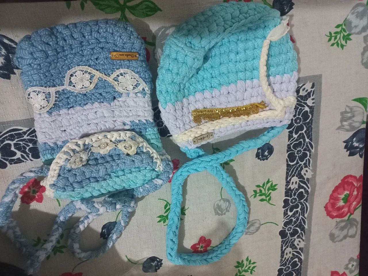 Bolsa de crochê fio de malha  - Foto 3