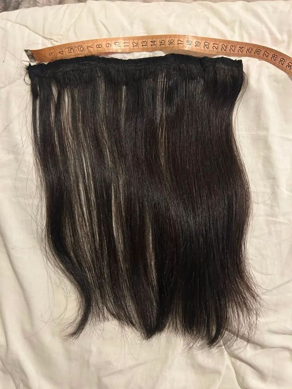 Cabelo humano brasileiro tecido 32cm 73g - 2 telas - Foto 3