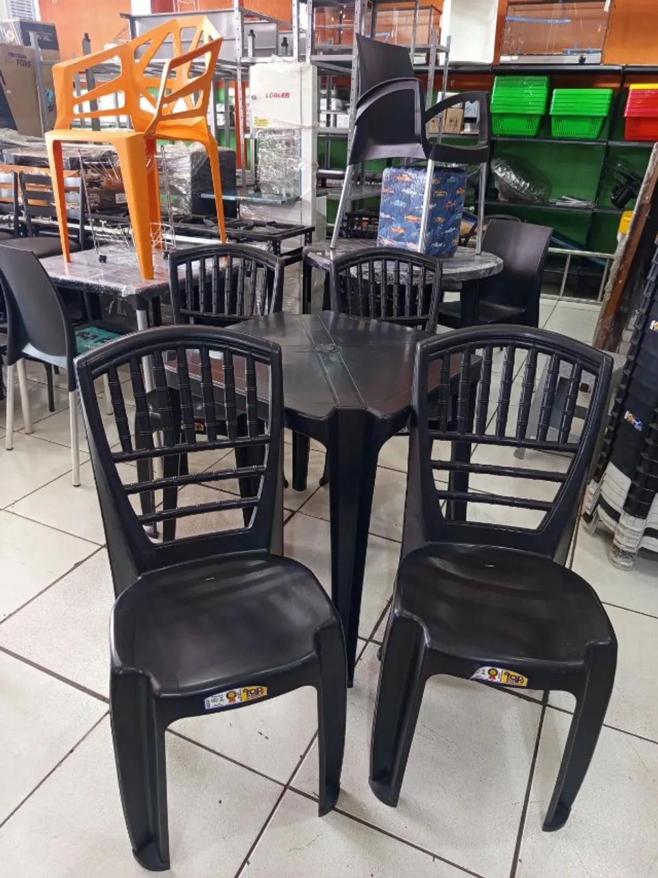 Jogo de mesa cadeira mexicana preta (NOVA) - Foto 3