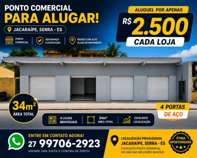 LOCAÇÃO LOJAS JACARAÍPE, BAIRRO DAS LARANJEIRAS