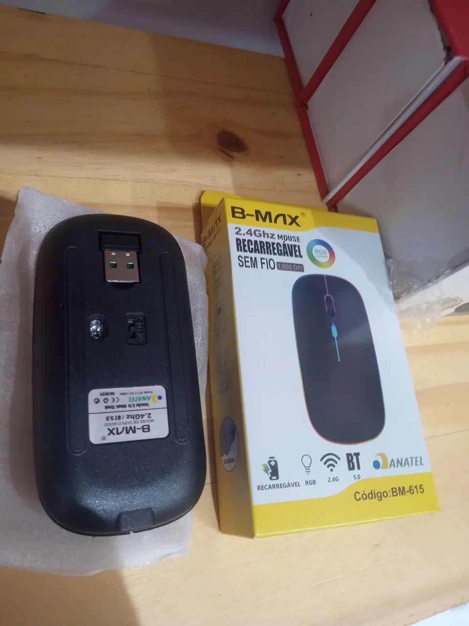 Mouse Sem Fio Recarregável Bmax/Peining BM-615 Bluetooth 2.4GHz Preto - Foto 6