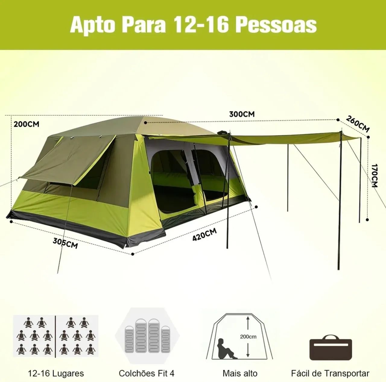 Barraca Camping Joy Fox Maçã Verde