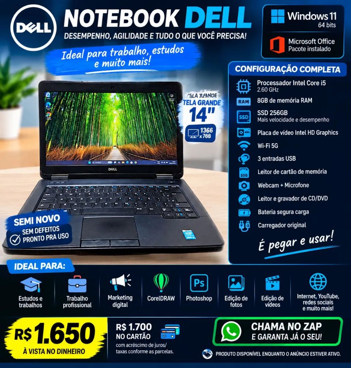 ? NOTEBOOK DELL CORE i5 + SSD 256GB + 8GB RAM | WINDOWS 11 - Foto 3