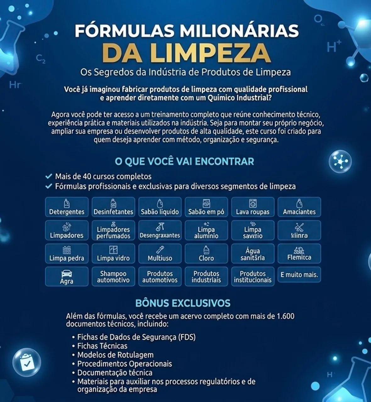 Curso completo de como Fabricar produtos de limpeza - Foto 2