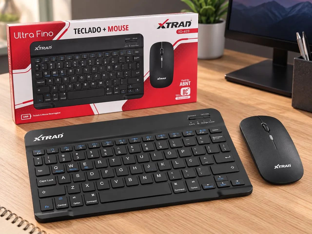 Kit Teclado e Mouse Bluetooth e Sem Fio USB Xtrad XD-623 - Foto 4