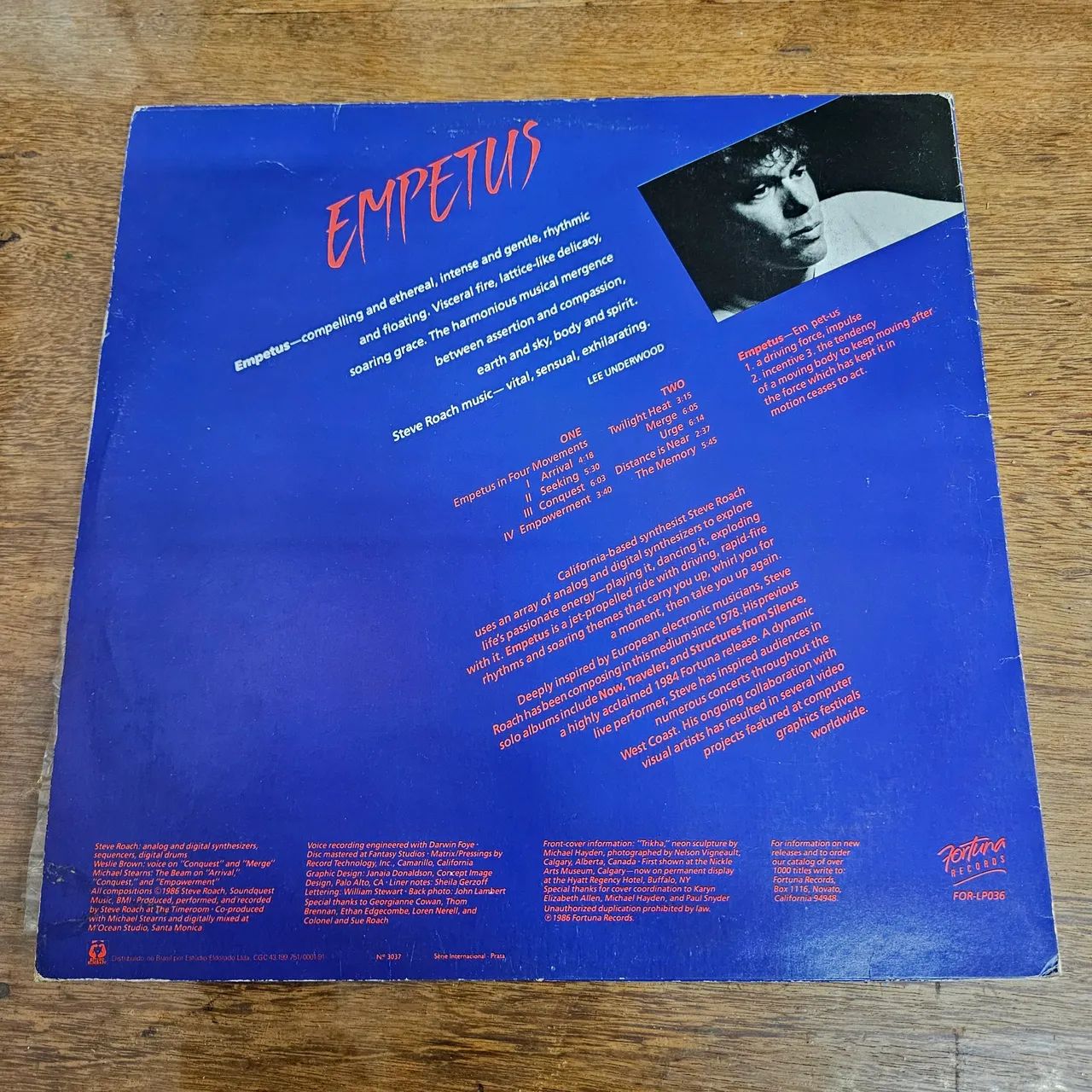 Disco de vinil Empetus - Steve Roach,1986 - Foto 2
