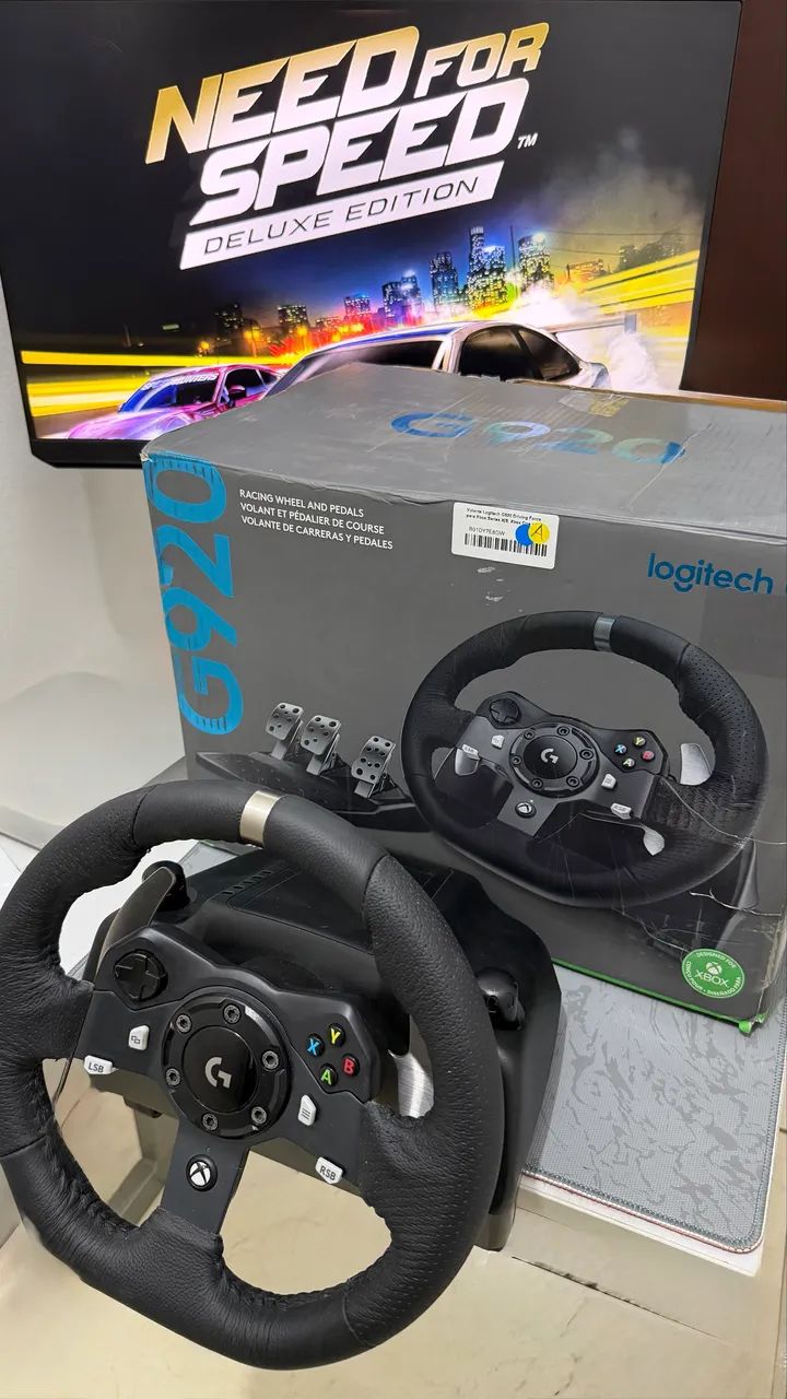 Volante Logitech G920 Driving Force - Xbox S/X e PC - na caixa - Foto 2