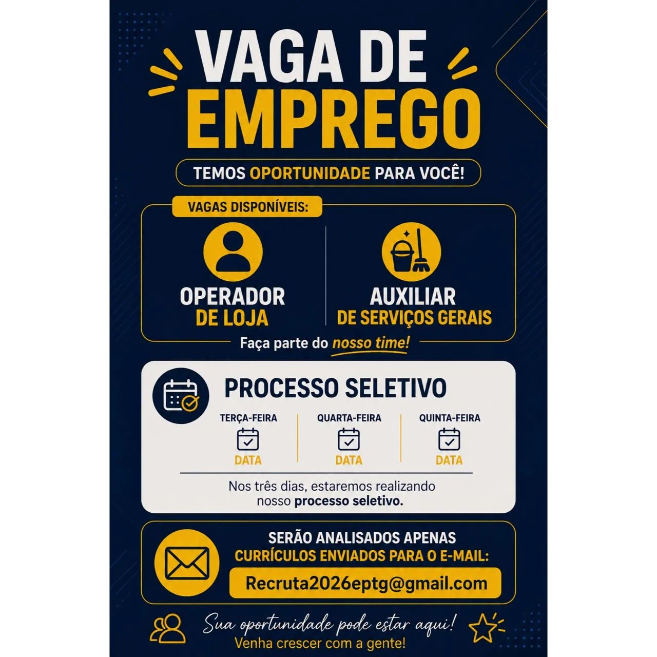 EMPREGO IMEDIATO 