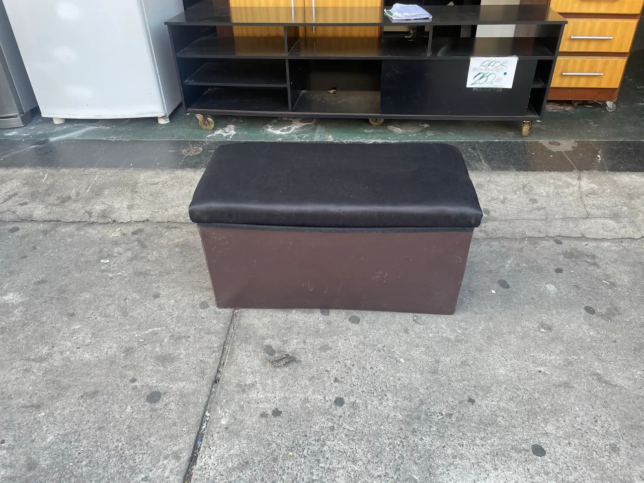 Puff Baú Preto Organizador