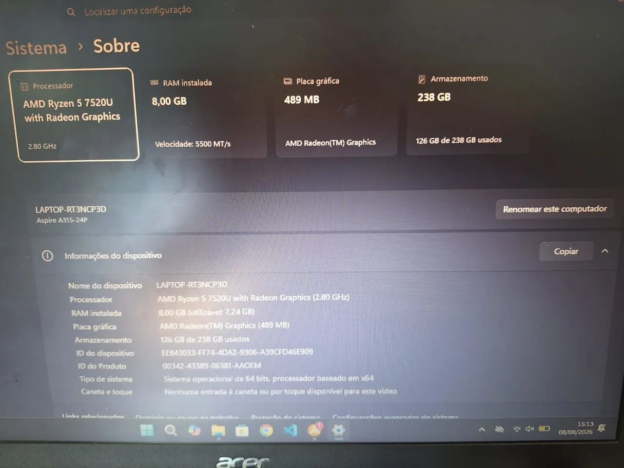 NOTEBOOK ACER I5 - Foto 2
