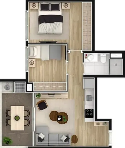 PLANTA 51m²