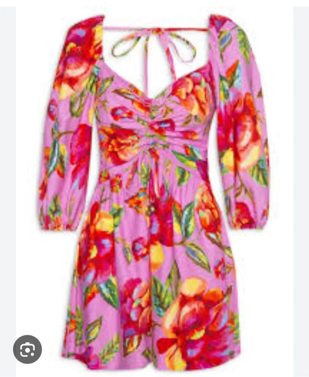 Vestido curto em linho farm.  - Foto 5