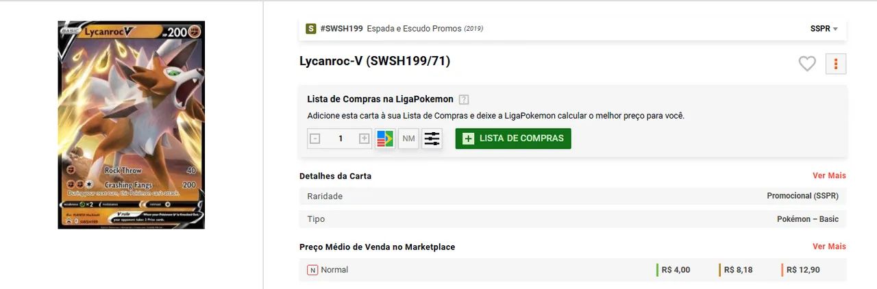 S #SWSH199 Espada e Escudo promos (2019) LycanrocV - Foto 4
