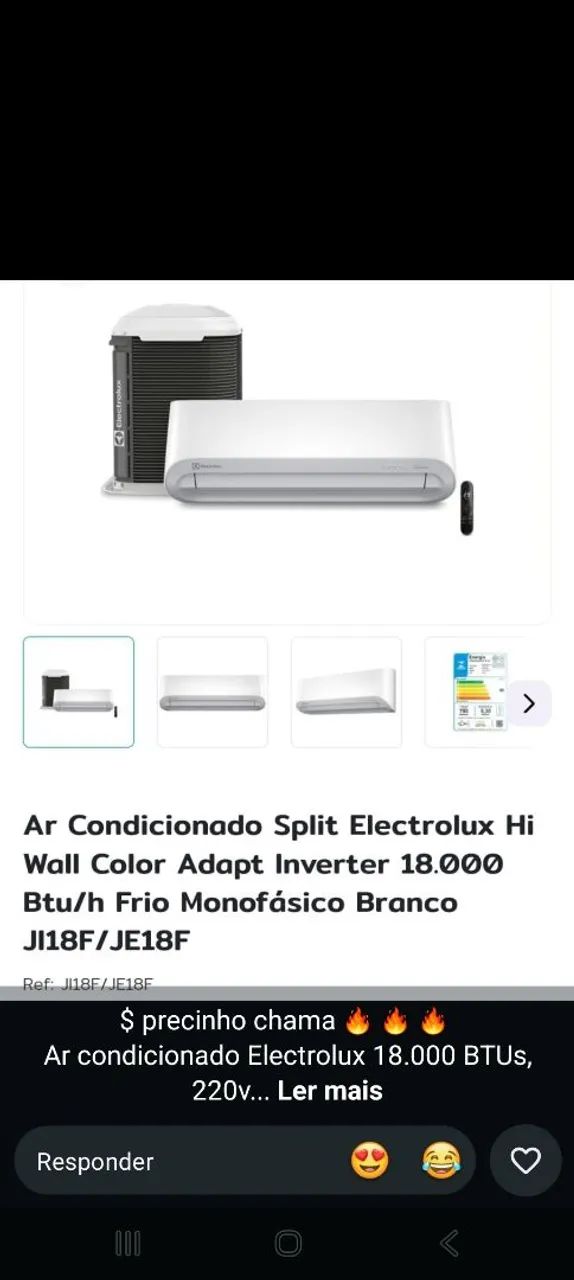 Ar condicionado Electrolux 1800 Btus 