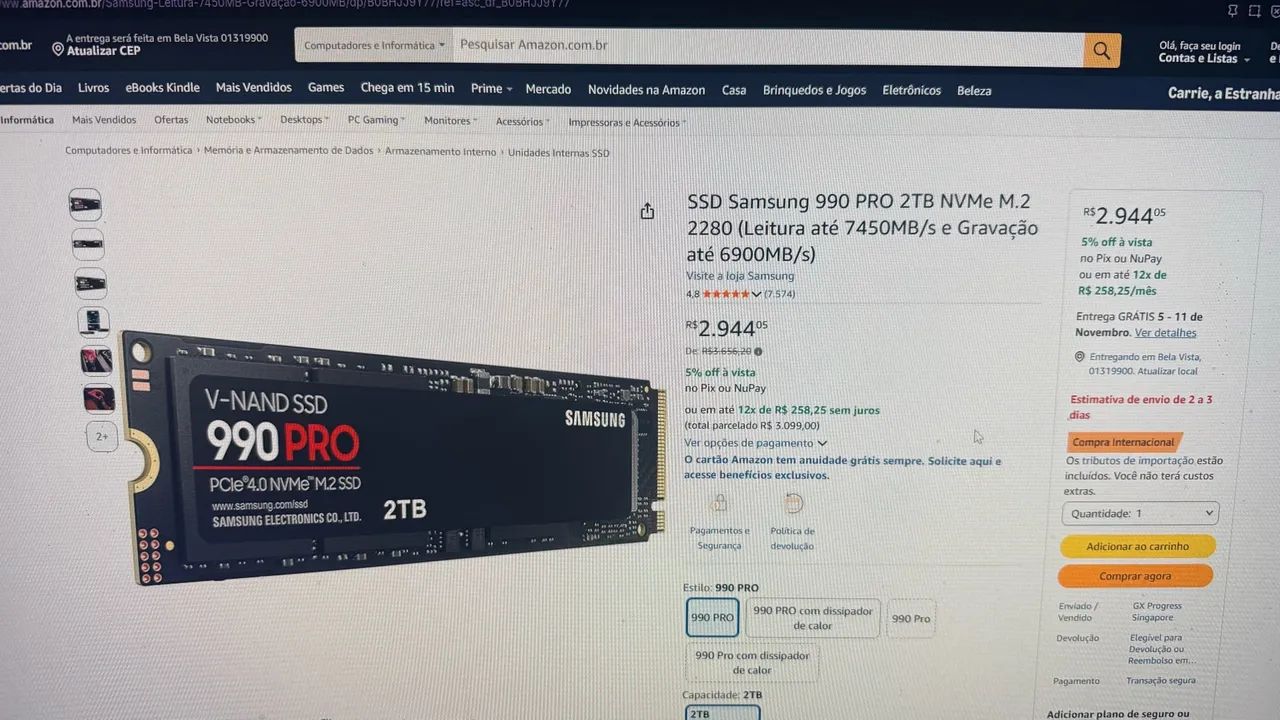 Ssd 2 tera Samsung 990 pro pc/ps5 - Foto 2