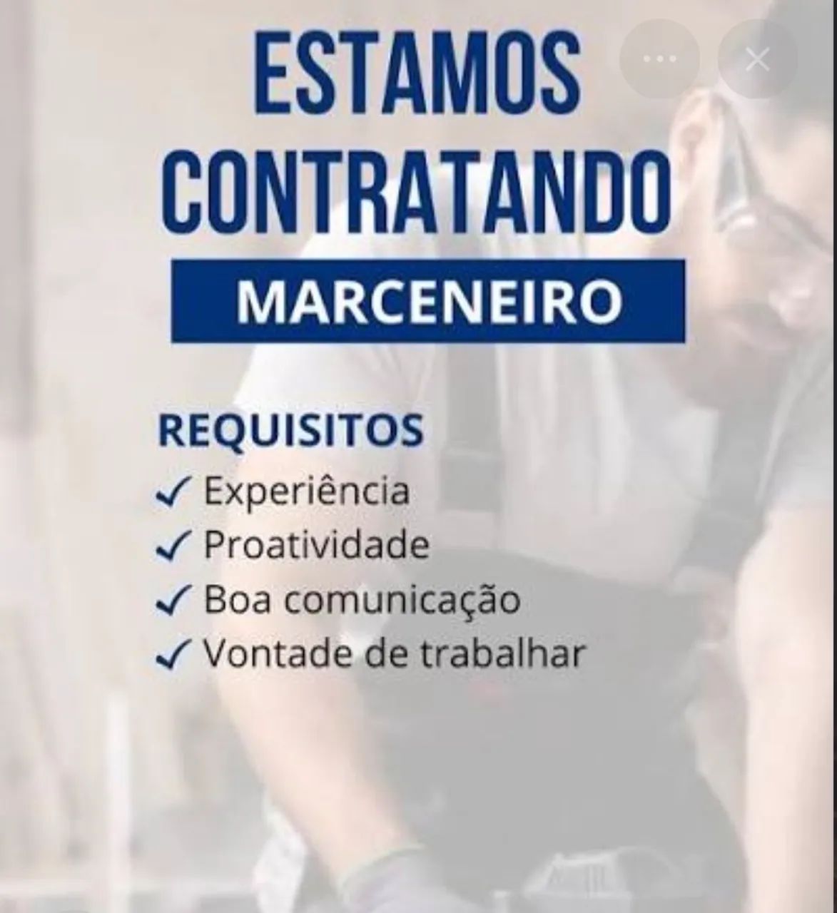 Contrata-se marceneiro 