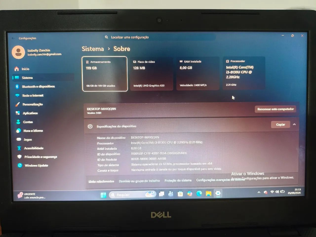 Vendo notebook Dell 8 ram com 120gb - Foto 3