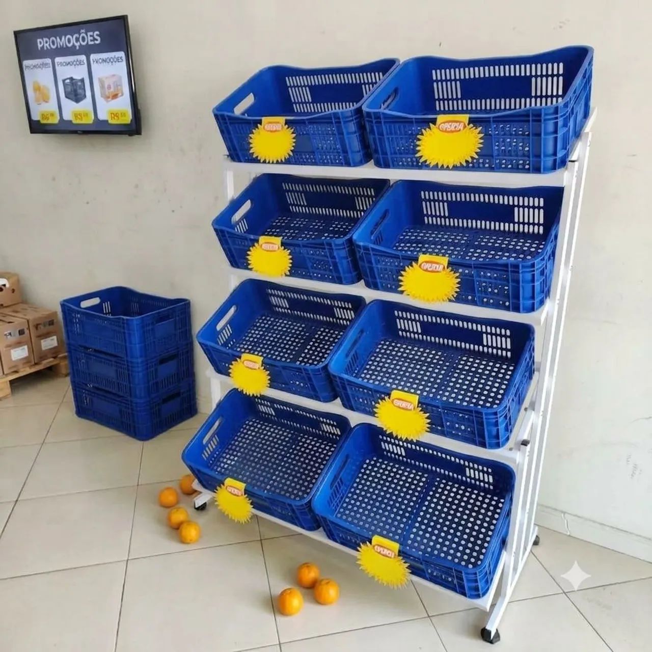 Fruteira 8 caixas azul