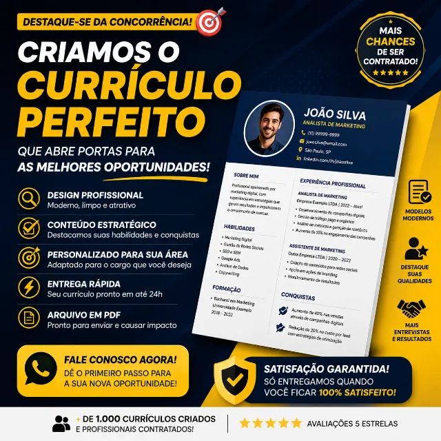 CURRÍCULO RÁPIDO E PROFISSIONAL