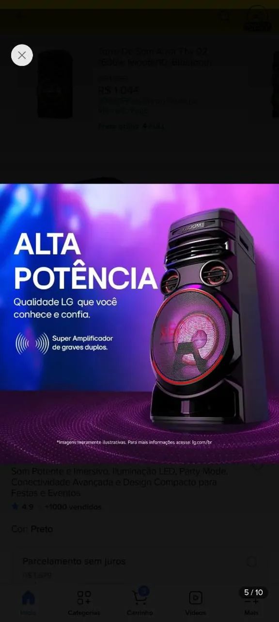Caixa de som Bluetooth LG xboom com controle remoto  - Foto 5