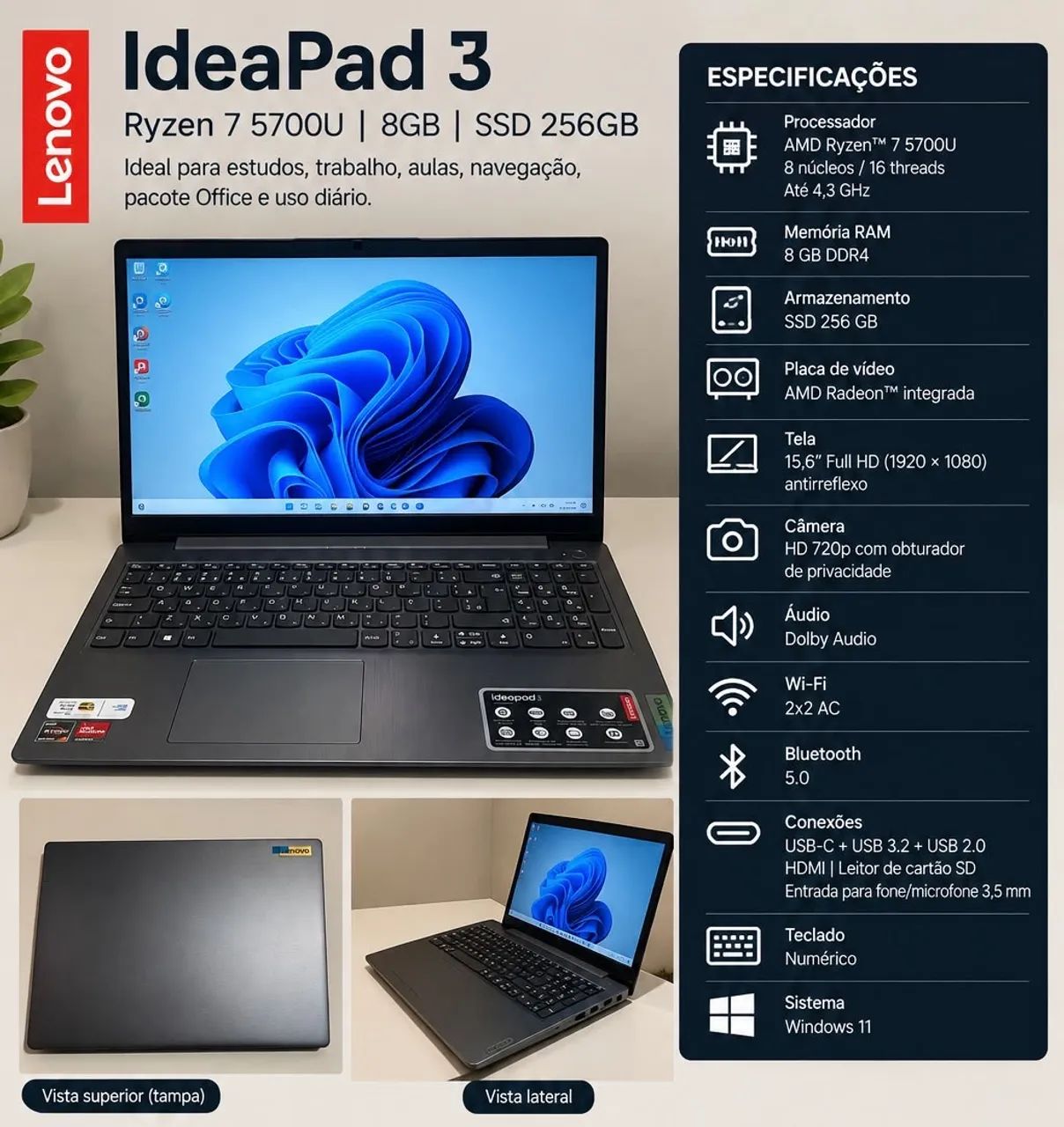 Notebook Lenovo Ryzen 7