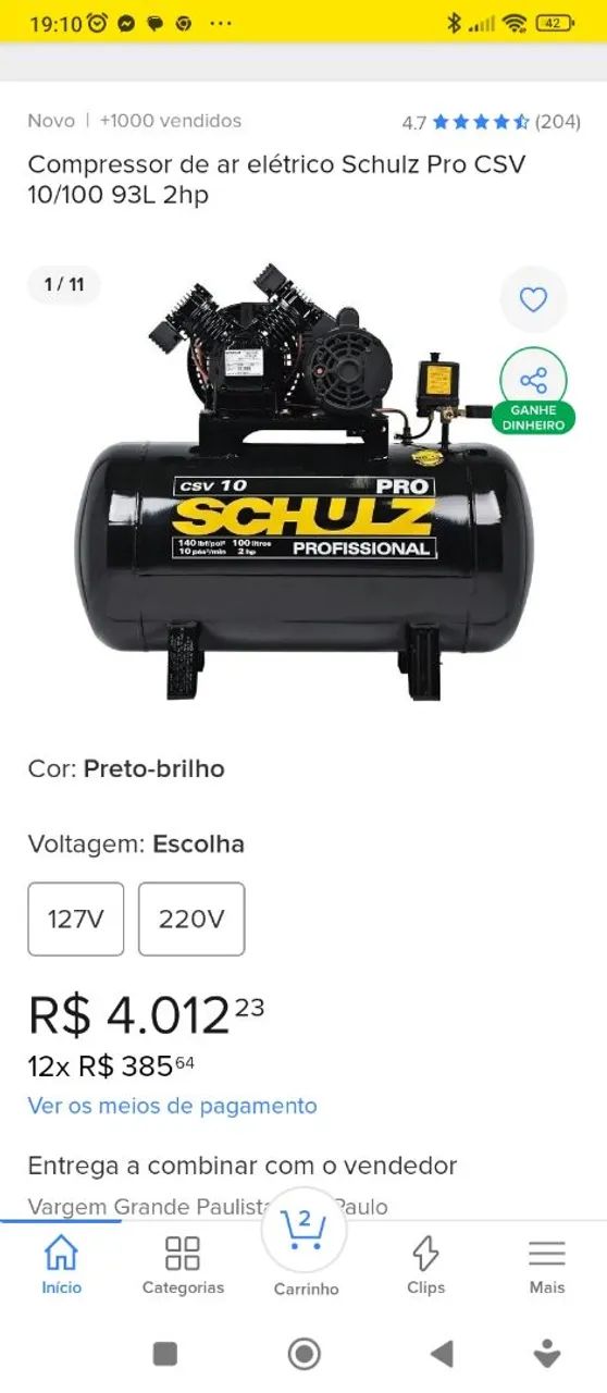 Compressor Schultz 100 l.
