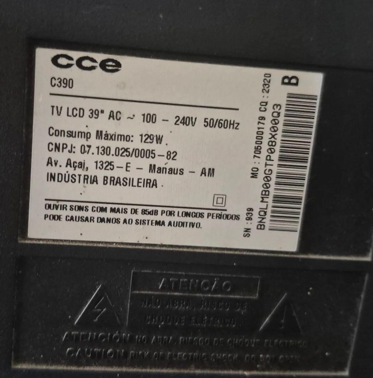 TV 39 polegadas Marca CCE com Controle Remoto - Foto 2