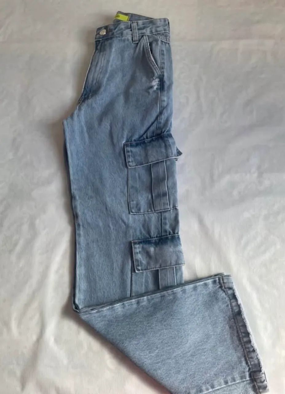 Calça cargo jeans NOVA  - Foto 4