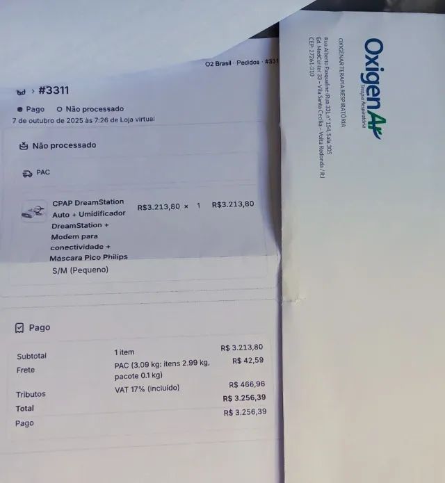 Cpap Dreamstation Auto Com Umidificador E Modem Completo - Foto 3