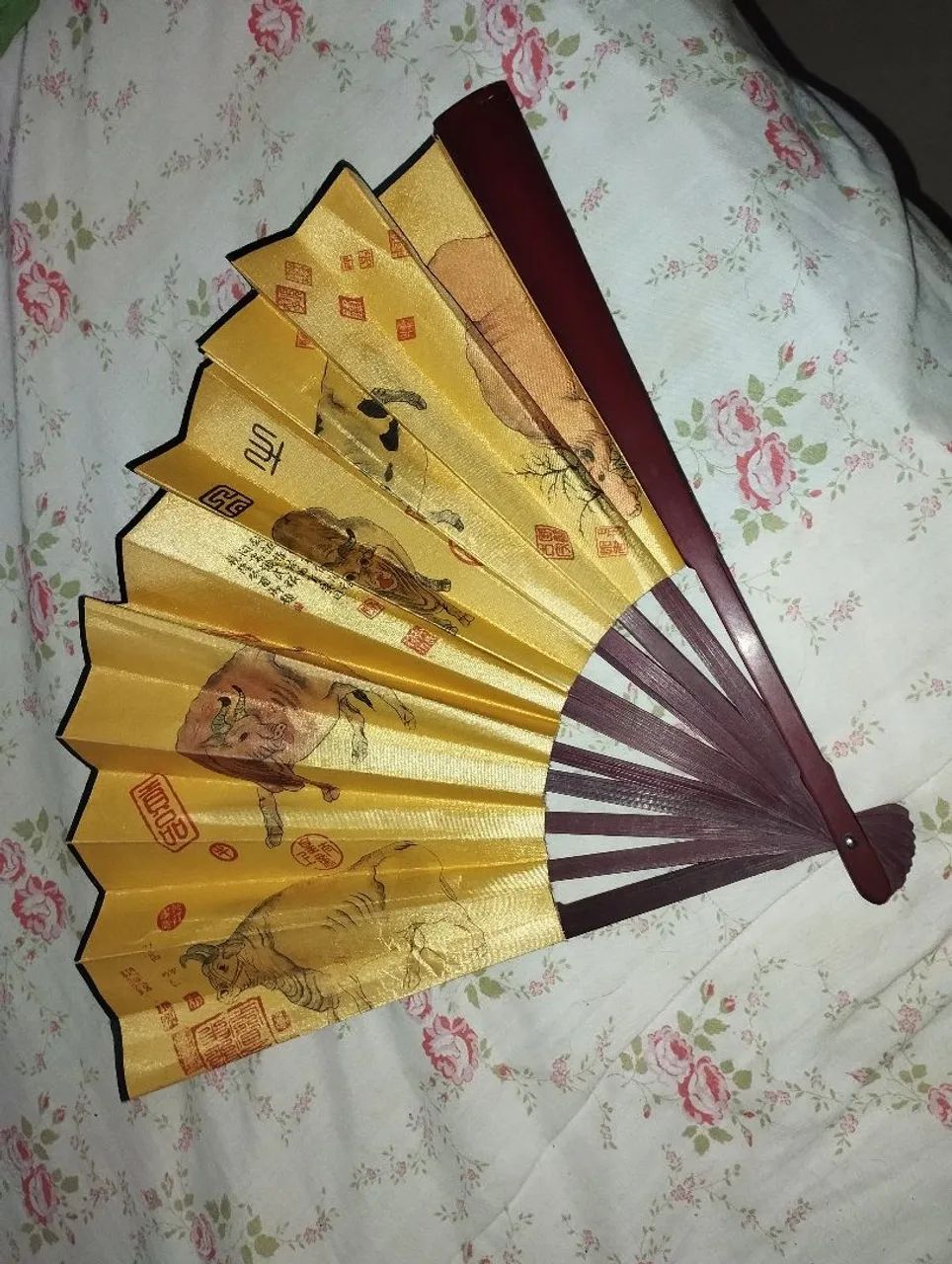 Leque japonês antigo de época. - Foto 4