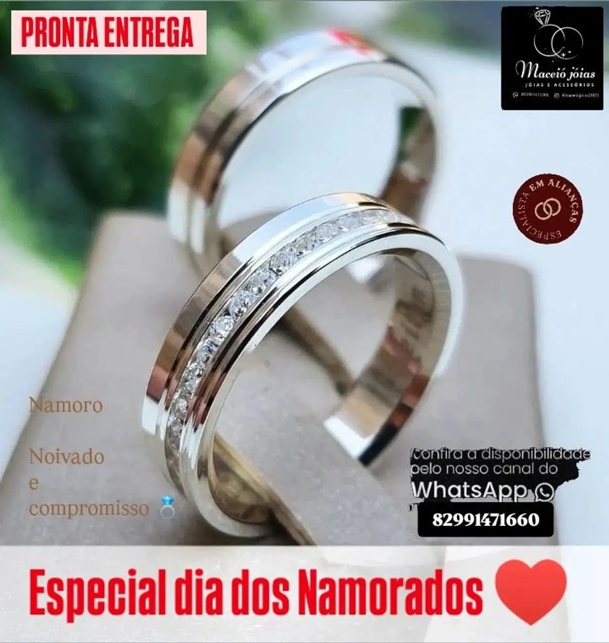 ALIANÇAS DE NAMORO NOIVADO E COMPROMISSO  - Foto 2