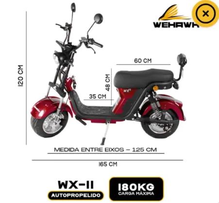 SCOOTER ELETRICA X-11 LINDISSIMA!!! 1000X,60V,LITIO,NFC, ALARME, TRAVA, SOM BT, MARCHA RE  - Foto 5