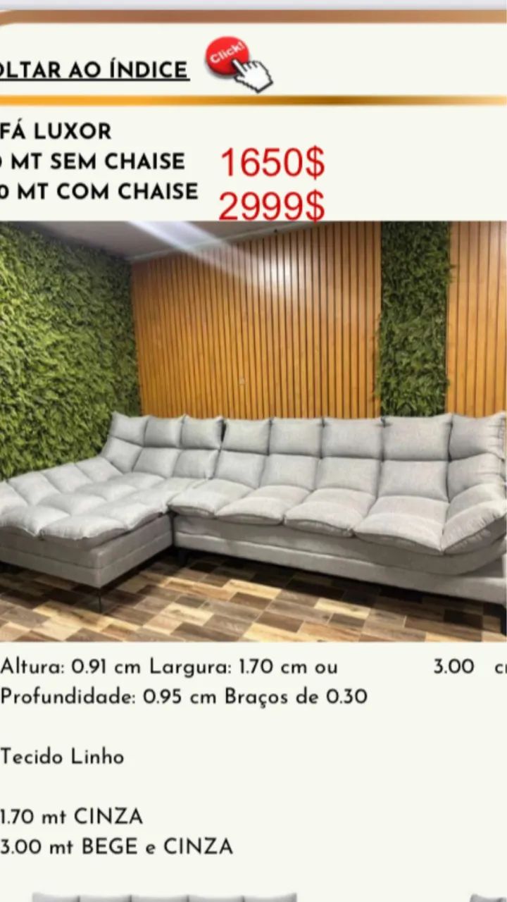 Sofá cama com chaise 