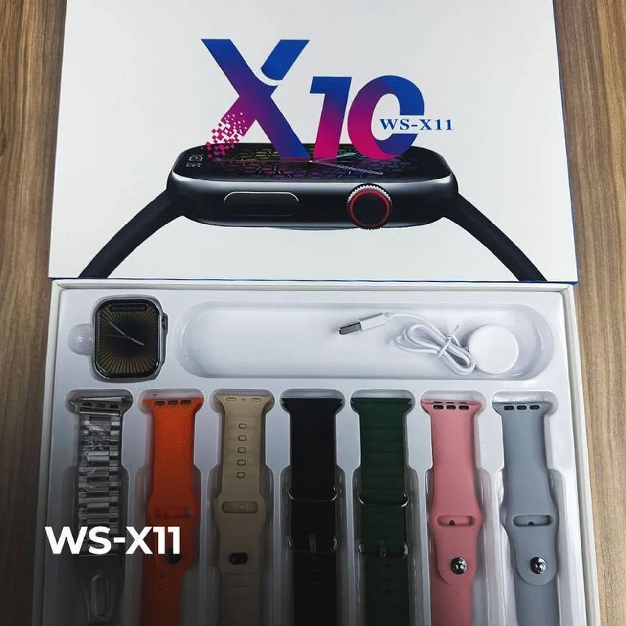 Smartwatch Relógio Inteligente 7 Em 1 Kit Completo Com 7 Pulseiras - Foto 3