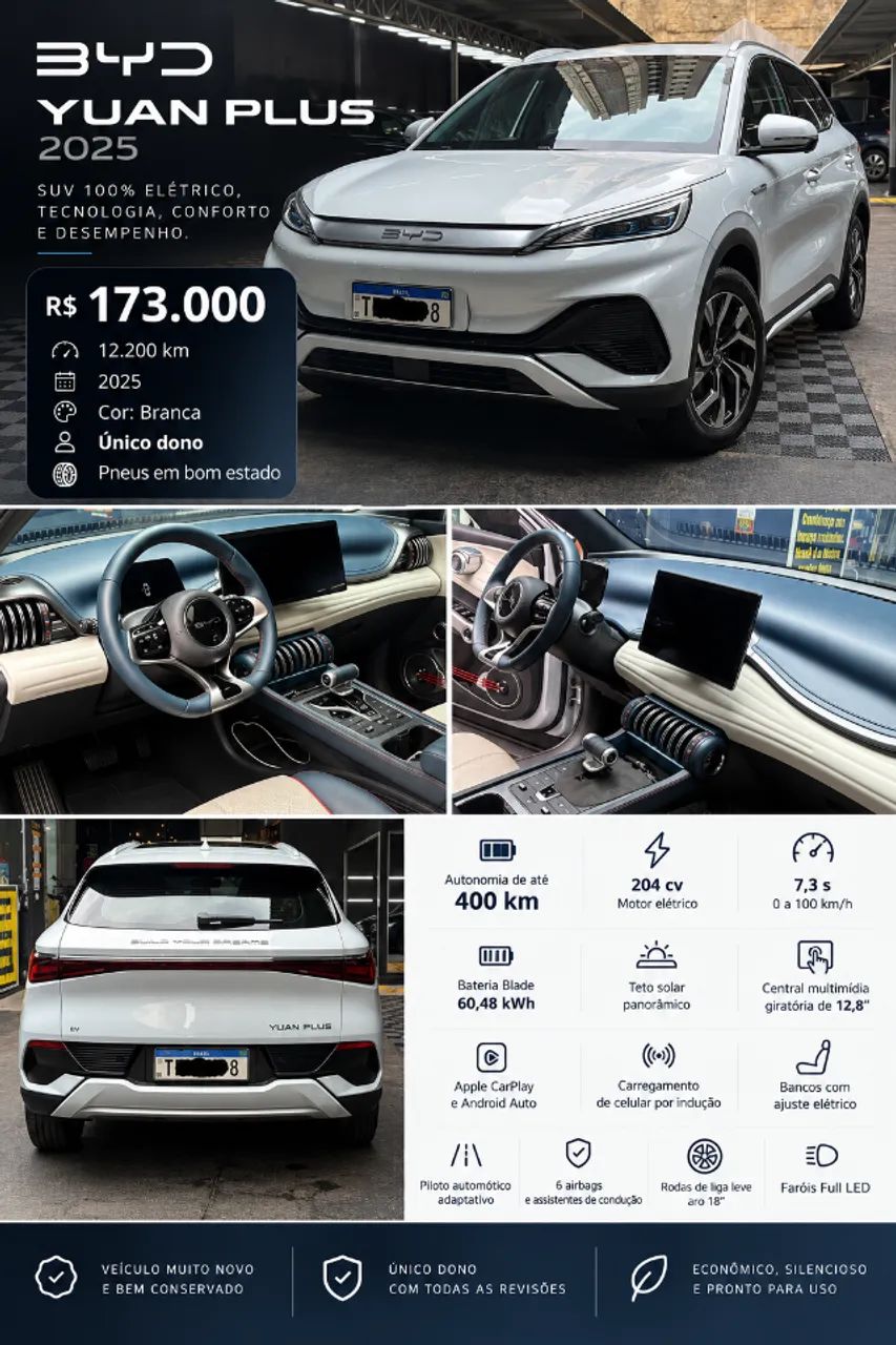 BYD Yuan Plus Elétrico 2025 - Foto 2
