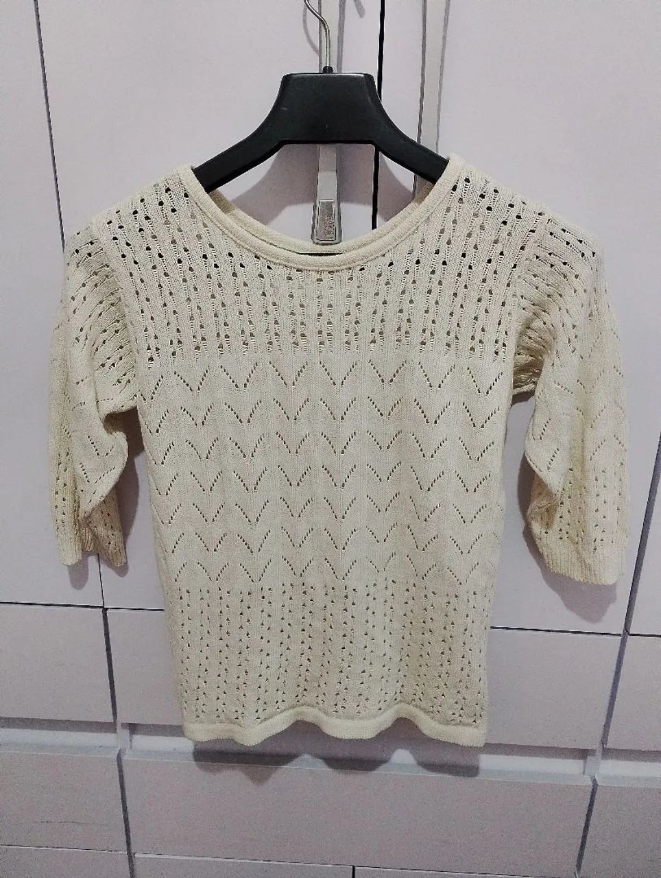 Blusa de tricô 36 feminina bege - Foto 3