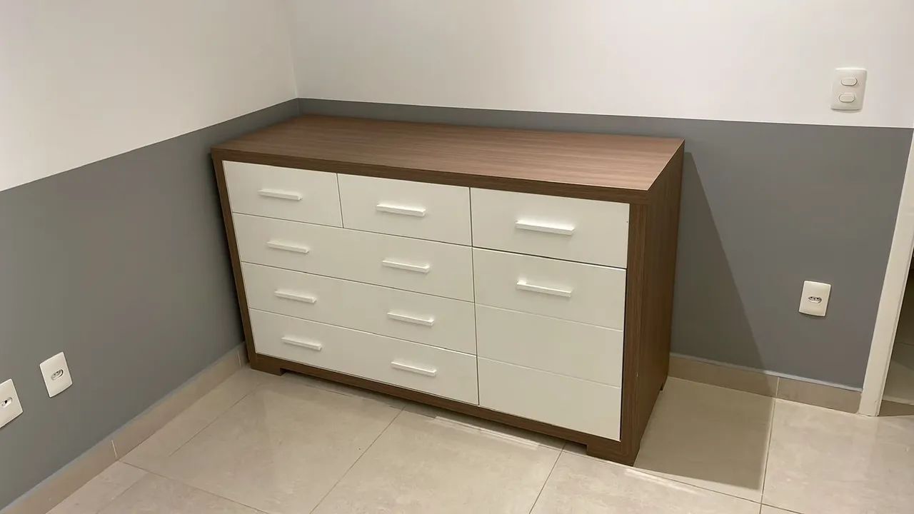 Berço e cômoda Quater Linha Nature Branco com Colchão - Foto 2