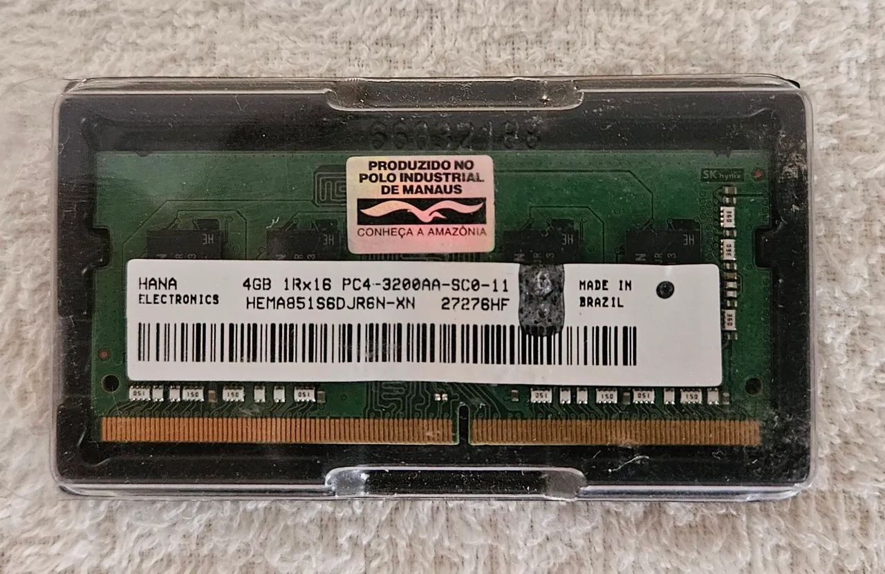 Memória Hana 4GB 3200MHz DDR4 Pc4 Para Notebook