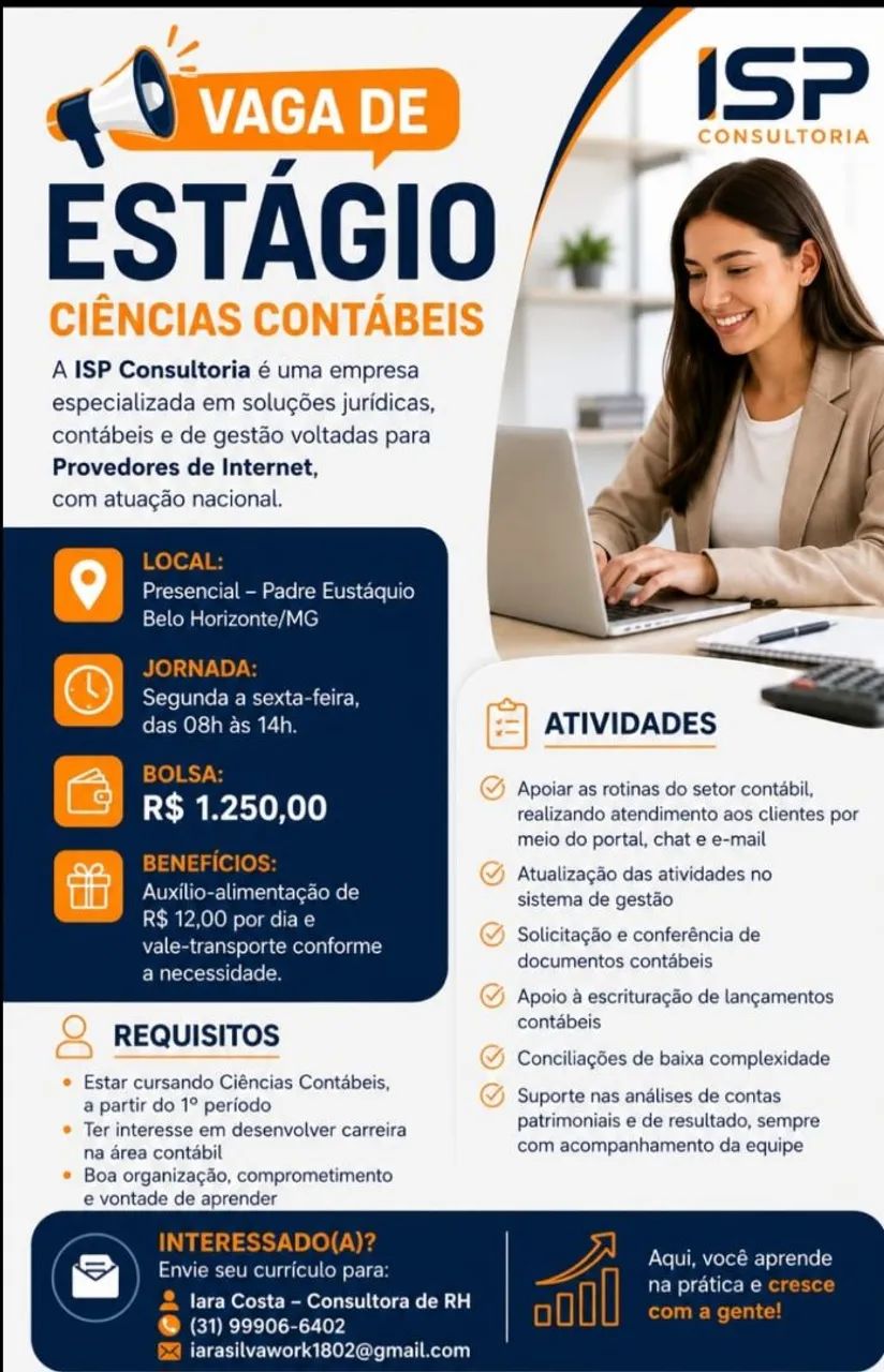 Vaga de Estágio em Contabilidade.