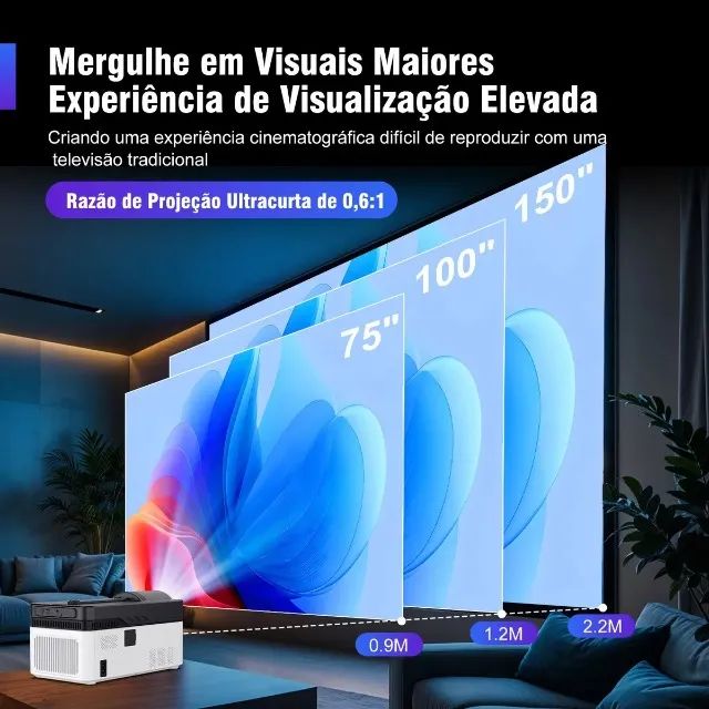 Projetor Magcubic Hy450 Led 900 Ansi Full Hd 4k Hdmi Usb Android