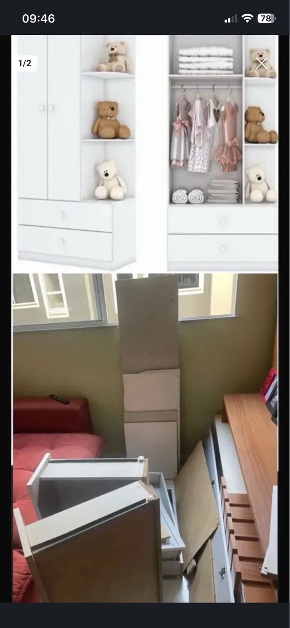 Guarda-roupa infantil e berço 