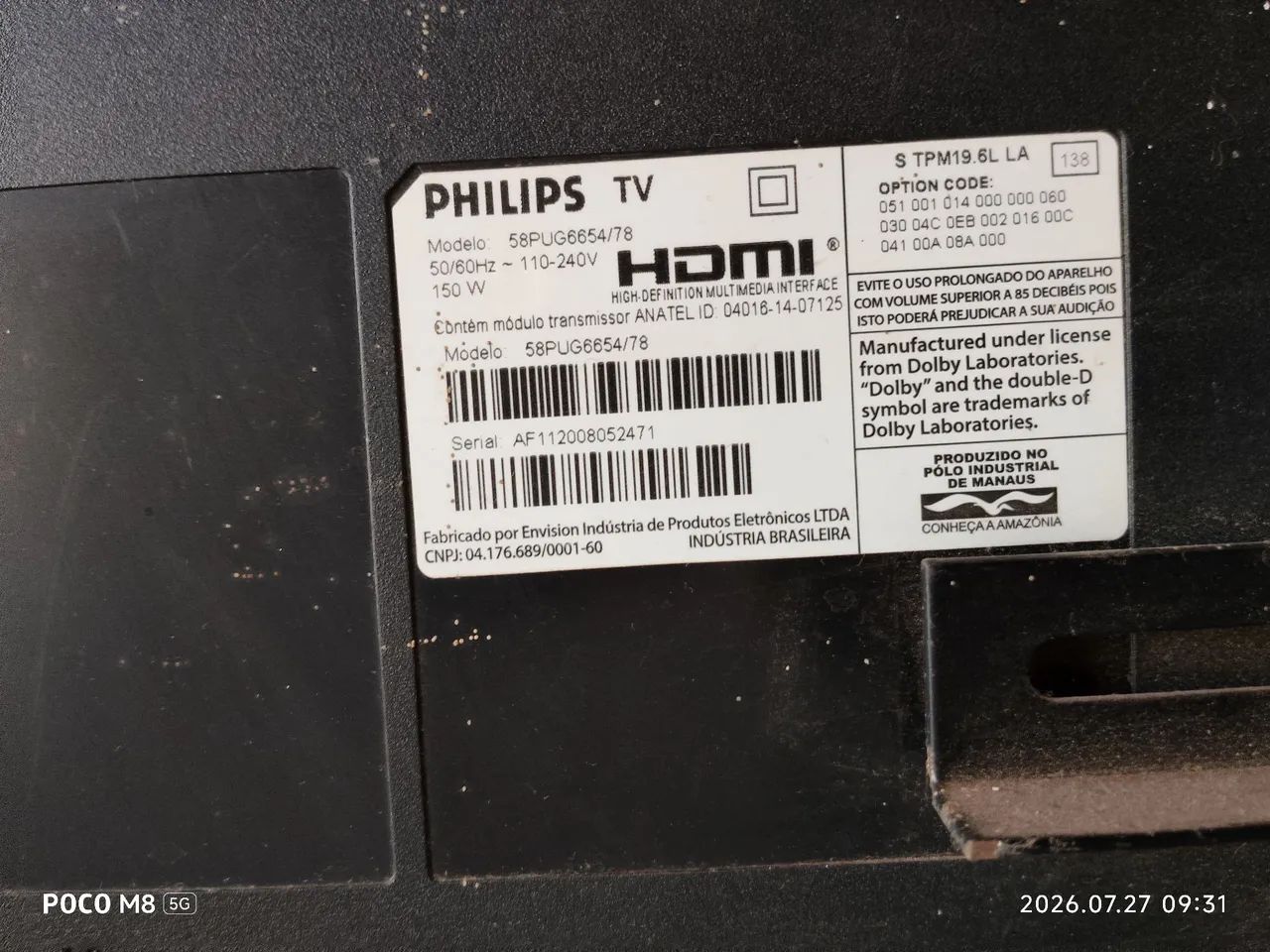Tv retirar peças 
