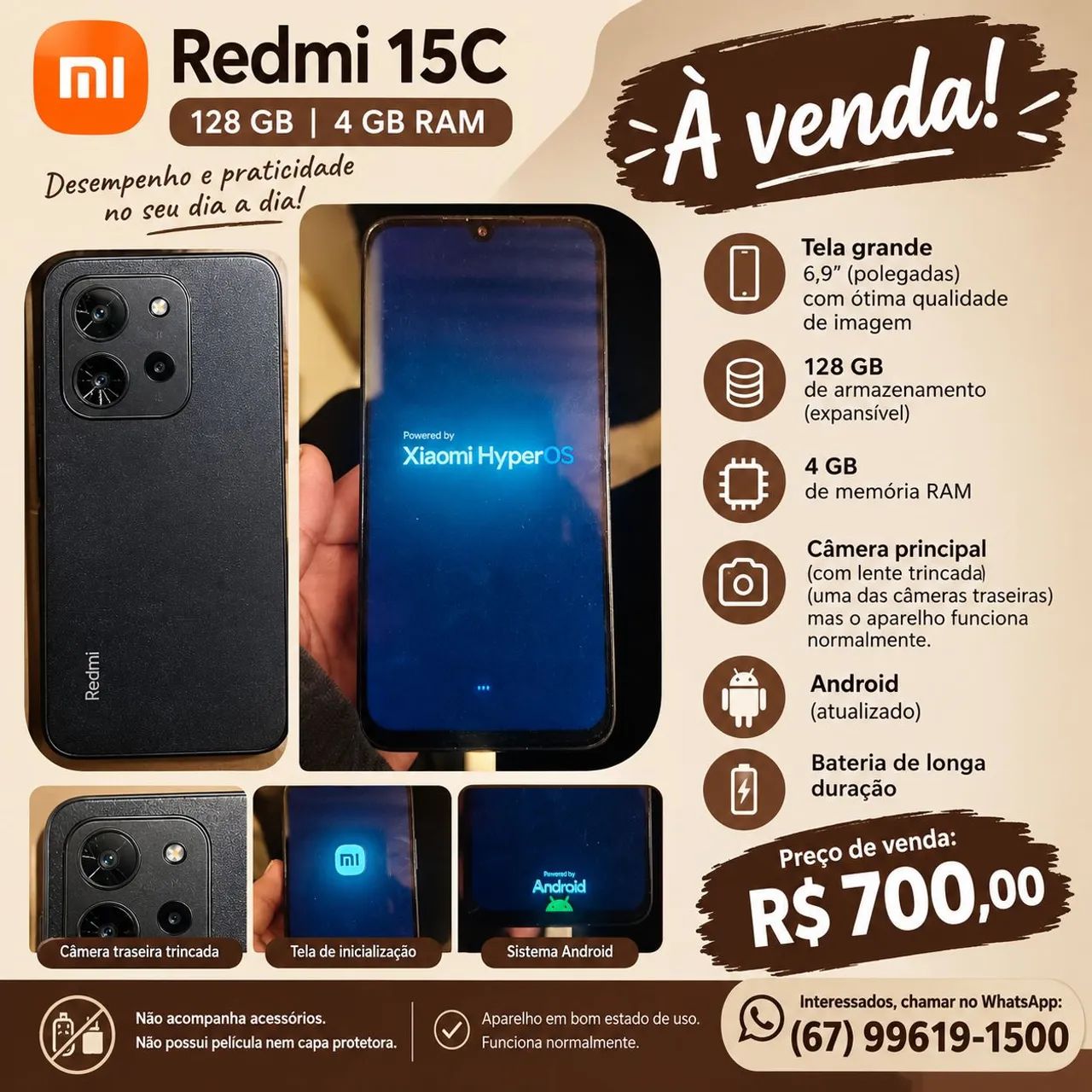 Smartphone Redmi 15C 128 GB