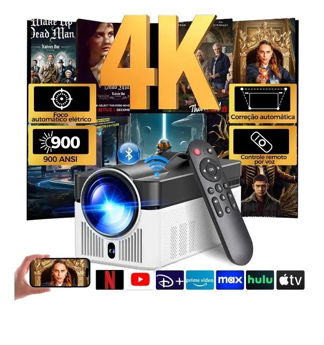 Projetor Magcubic Hy450 Led 900 Ansi Full Hd 4k Hdmi Usb Android