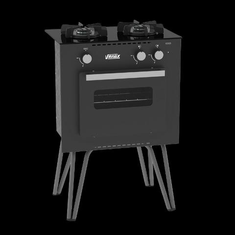 Fogão A Gás Portátil Mini Cook 2 bocas Com Forno Venax - Foto 2