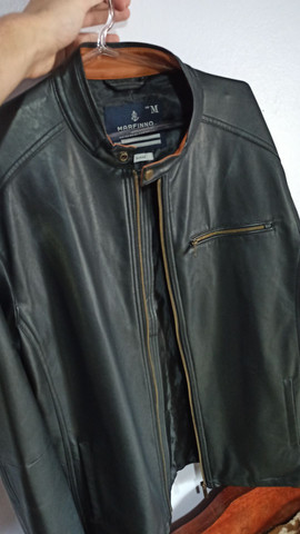 jaqueta de couro marfinno