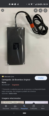 Carregador original JBL bombox