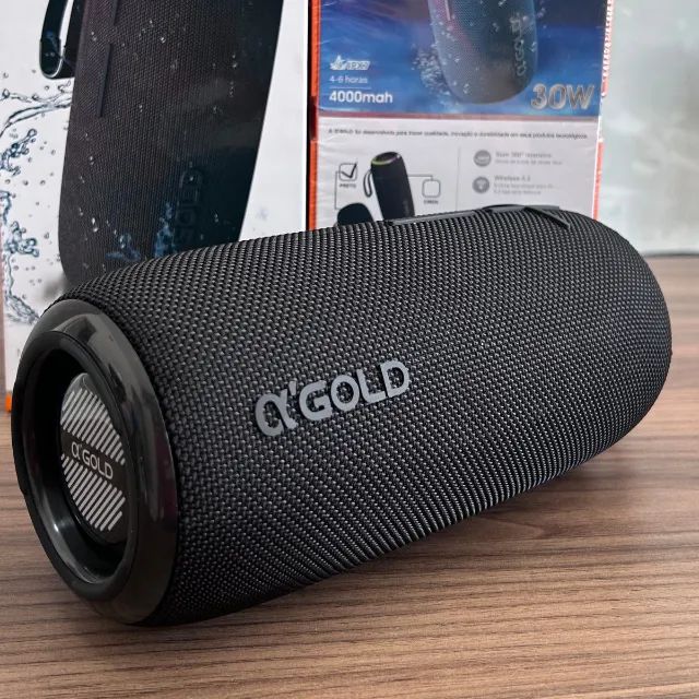 Caixa De Som Sem Fio A'gold Sm-09 Resistente A Água 30w - Foto 4