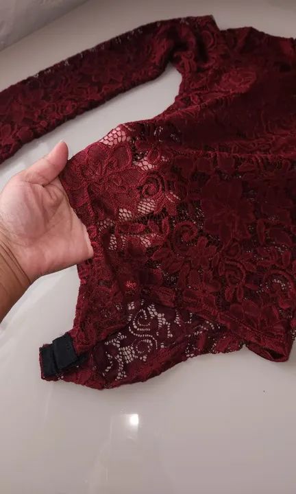 Body renda marsala com bojo - Foto 3