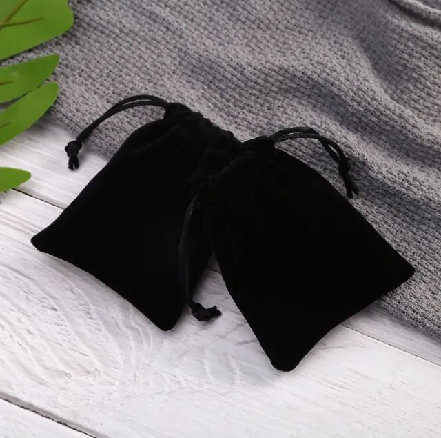 5 Unidades Saquinho de Veludo para Joias Presente 10x14cm Preto - Foto 4